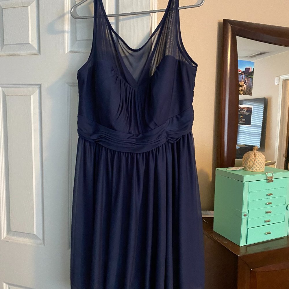 David's Bridal Navy Bridesmaid dress